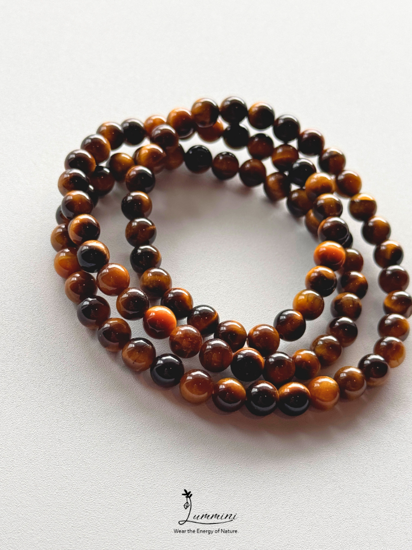 Natural Yellow Tiger’s Eye Triple-Wrap Bracelet