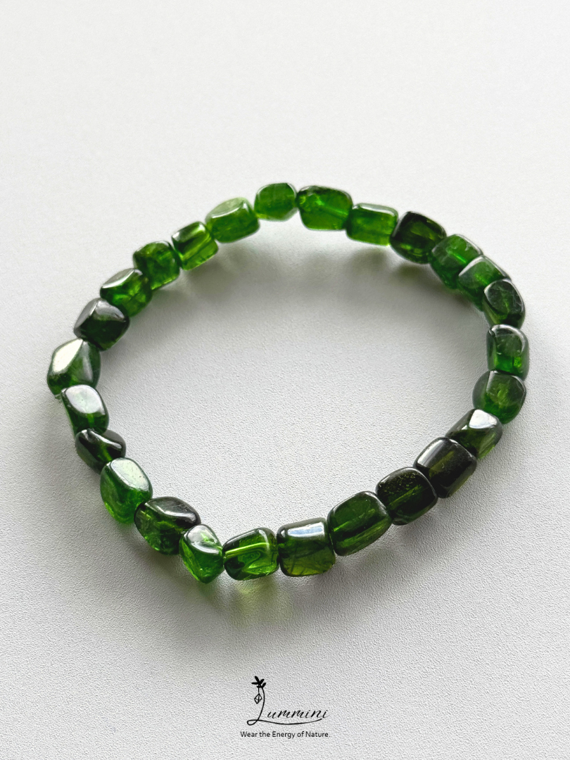 Natural Green Diopside Freeform Bracelet – Approx. 6.5mm