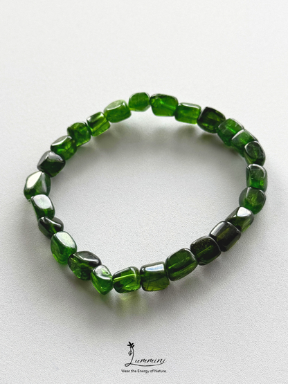Natural Green Diopside Freeform Bracelet – Approx. 6.5mm