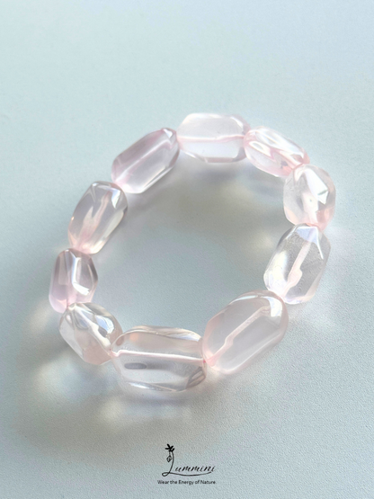 Genuine AAA Natural Rose Quartz Freeform Bracelet – Approx. 12–13mm, Self Love Healing Bracelet