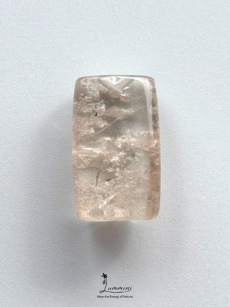 Natural Crystal-in-Crystal Quartz Pendant – V Hole – 33mm