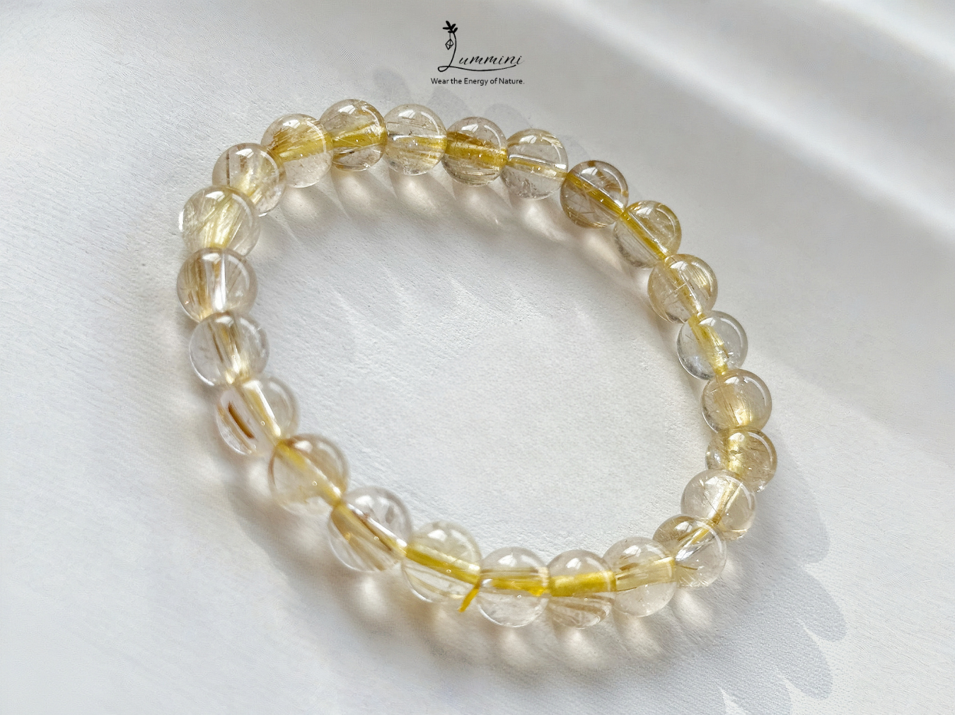 Bold Golden Rutilated Quartz Bracelet · Fine Gold Rutile · 7.5mm