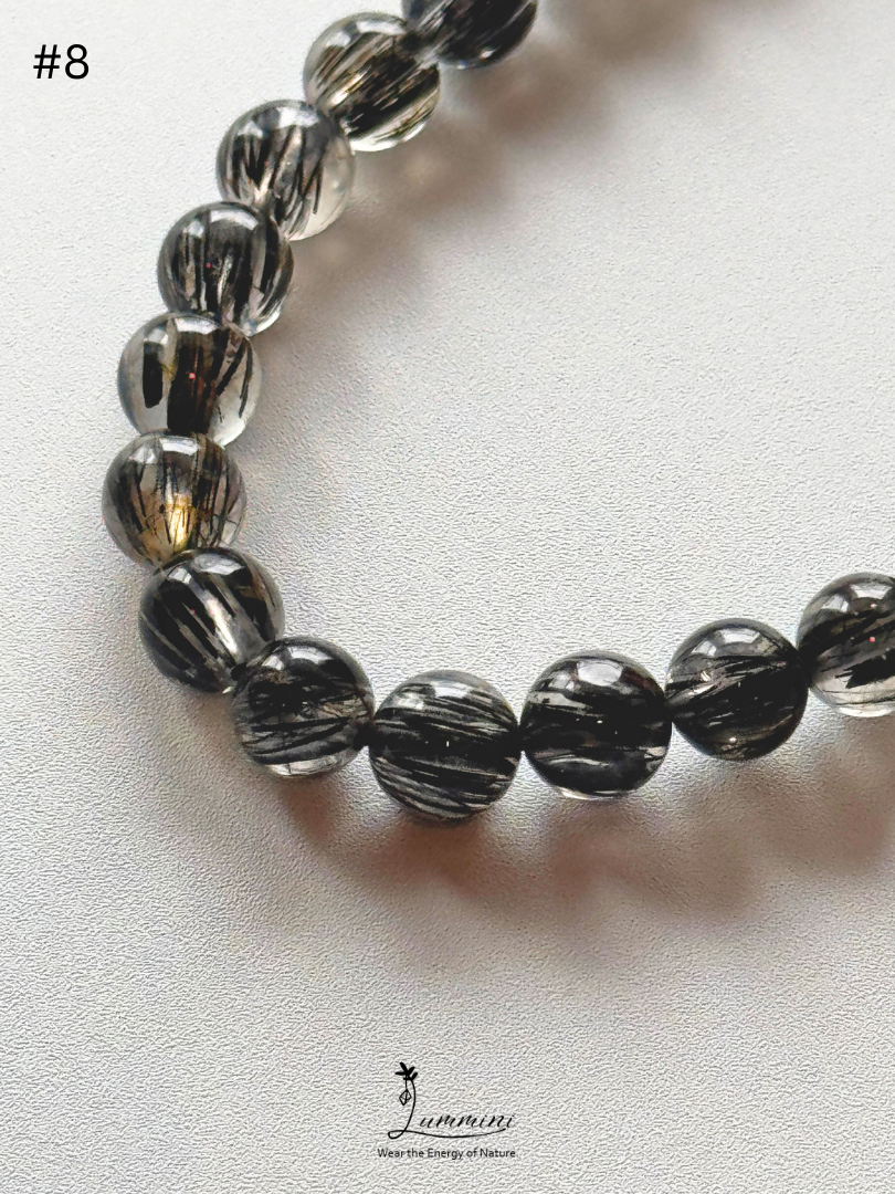 Natural Tourmalinated Quartz Bracelet
