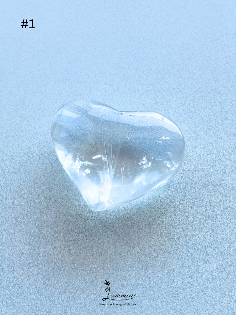 AAA Genuine Natural Clear Quartz Heart Pocket Stone, 4cm plus – Choose Your Piece