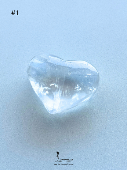 AAA Genuine Natural Clear Quartz Heart Pocket Stone, 4cm plus – Choose Your Piece