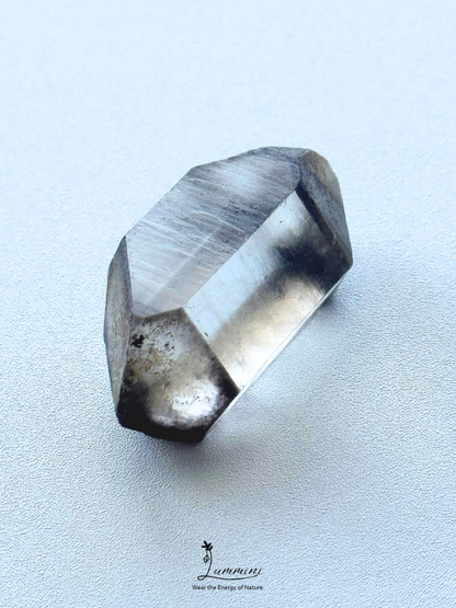 Rare & Special Natural Herkimer Diamond Double-Terminated Smoky Quartz with with Akashic Lines – 28mm