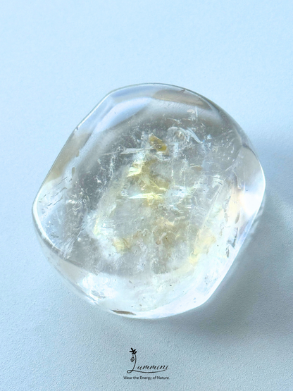 Natural Skeletal Inclusion Quartz Freeform Palm Stone – 84g, 47.5mm