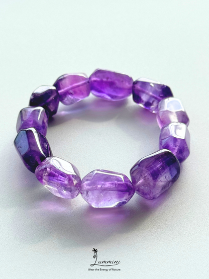 Natural Amethyst Freeform Bracelet – Approx. 11–12mm