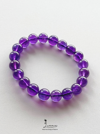 AAA+ Genuine Uruguayan Amethyst Bracelet – 10mm