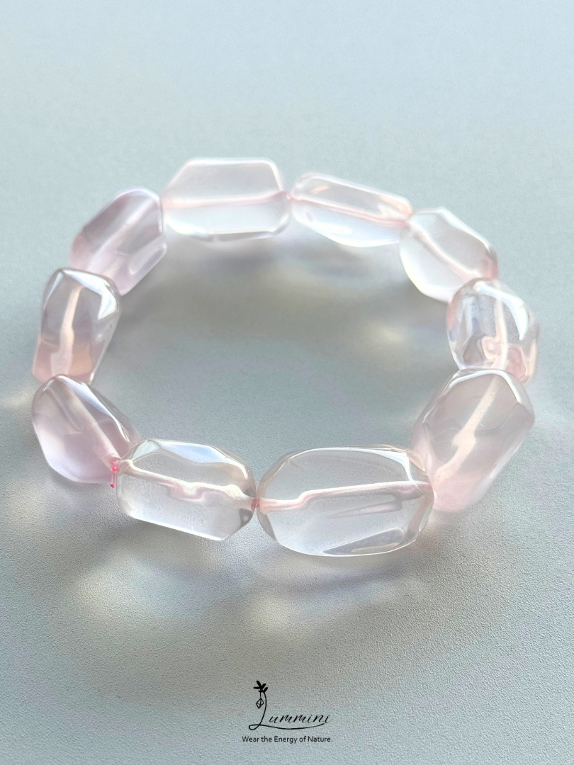 Genuine AAA Natural Rose Quartz Freeform Bracelet – Approx. 12–13mm, Self Love Healing Bracelet