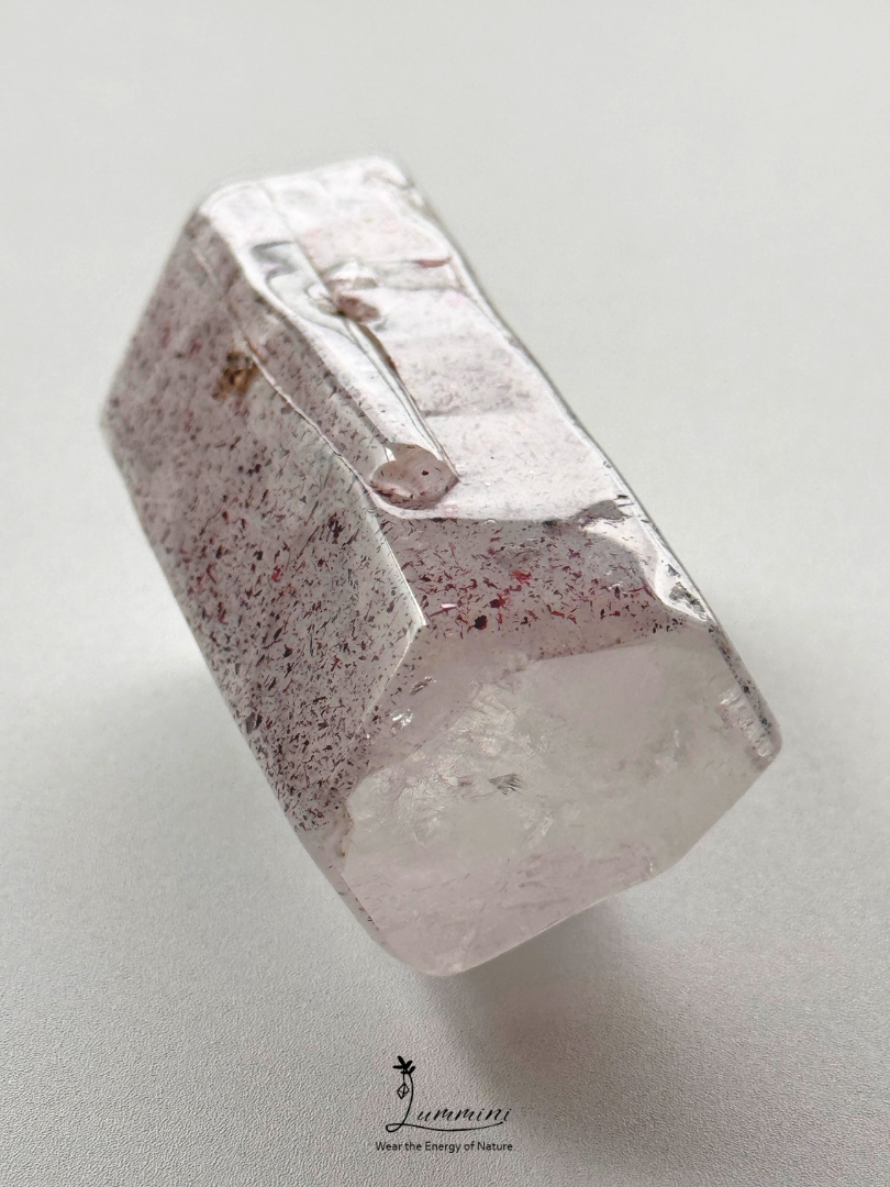 Natural Inclusion Quartz Tower / Hand Stone – Red “Venom Flower” Inclusions, 128g, One of a Kind
