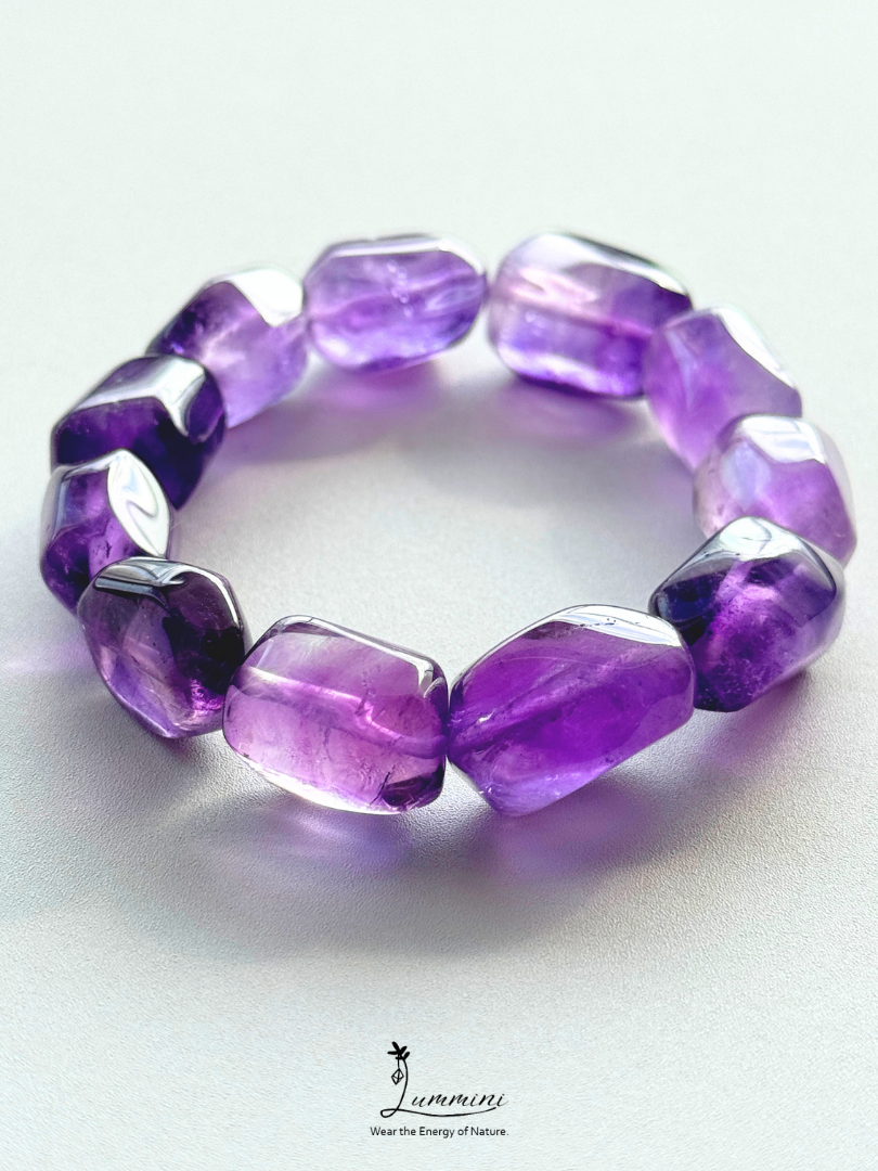 Natural Amethyst Freeform Bracelet – Approx. 11–12mm