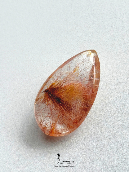 Natural Golden & Copper Rutilated Quartz Pendant – Frosted Mineral Surface