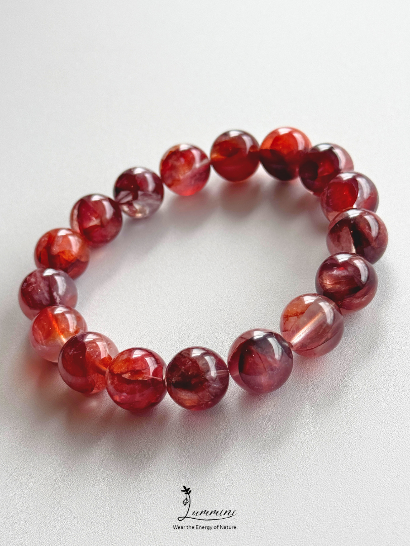 Fire Quartz / Flower Inclusion Quartz 12.5mm - One of a Kind