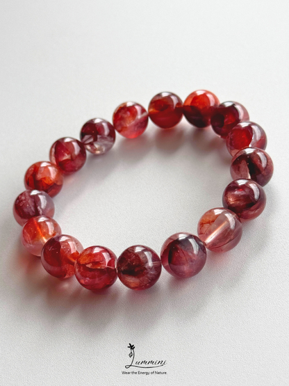 Fire Quartz / Flower Inclusion Quartz 12.5mm - One of a Kind