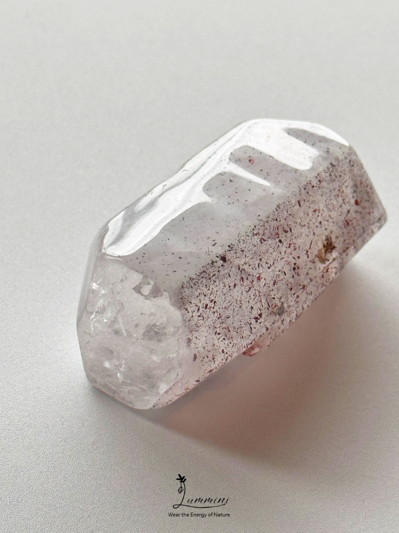 Natural Inclusion Quartz Tower / Hand Stone – Red “Venom Flower” Inclusions, 128g, One of a Kind