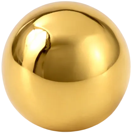 Gold sphere on a white background