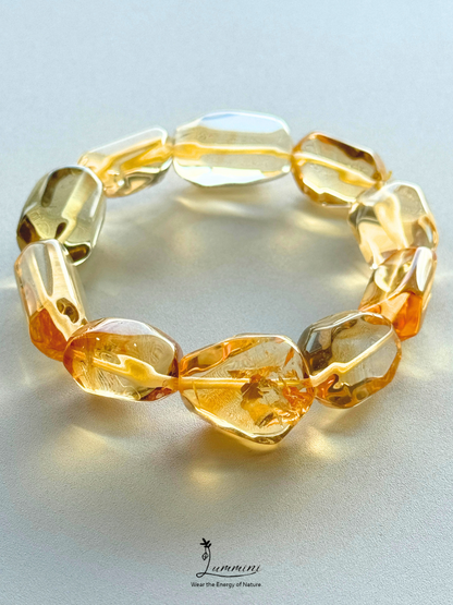Premium Brazil Natural Citrine Freeform Bracelet – 12–13 mm, One of a Kind, Gift Ready