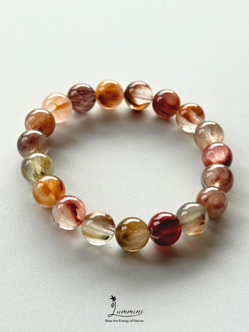 Natural Rabbit Hair Quartz Bracelet with Cat’s Eye Effect – 10.5mm - One of a Kind