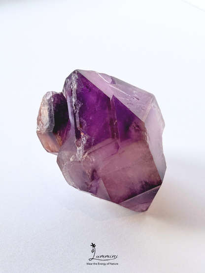 Natural Brazil Amethyst Castle Formation Display Specimen with Record Keeper & Akashic Lines