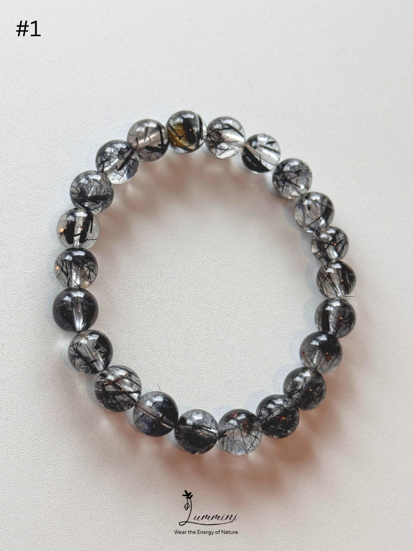 Natural Tourmalinated Quartz Bracelet