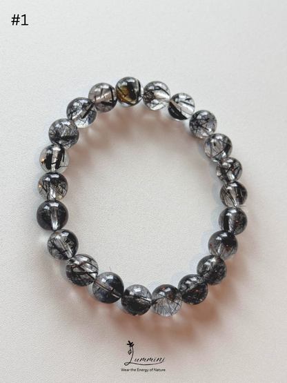 Natural Tourmalinated Quartz Bracelet