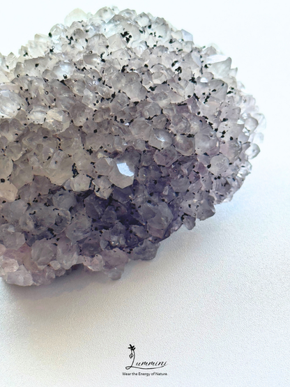 Natural Grey Quartz Hedgehog Cluster with Black Mineral Inclusions - 131g, 63.5mm