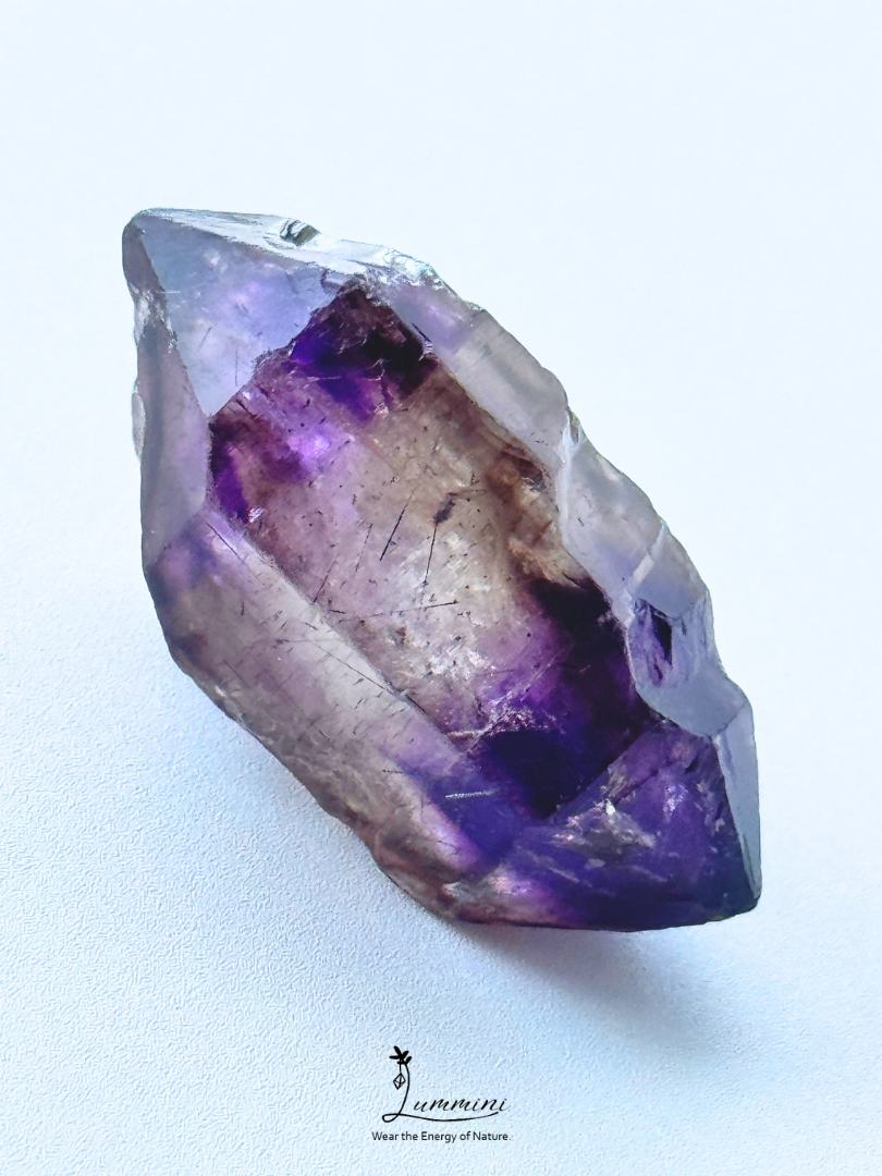 Rare!! Natural Zimbabwe Super Seven Double Terminated Raw Crystal with Skeletal & Circuit Board Formation – 27g, 45.5mm