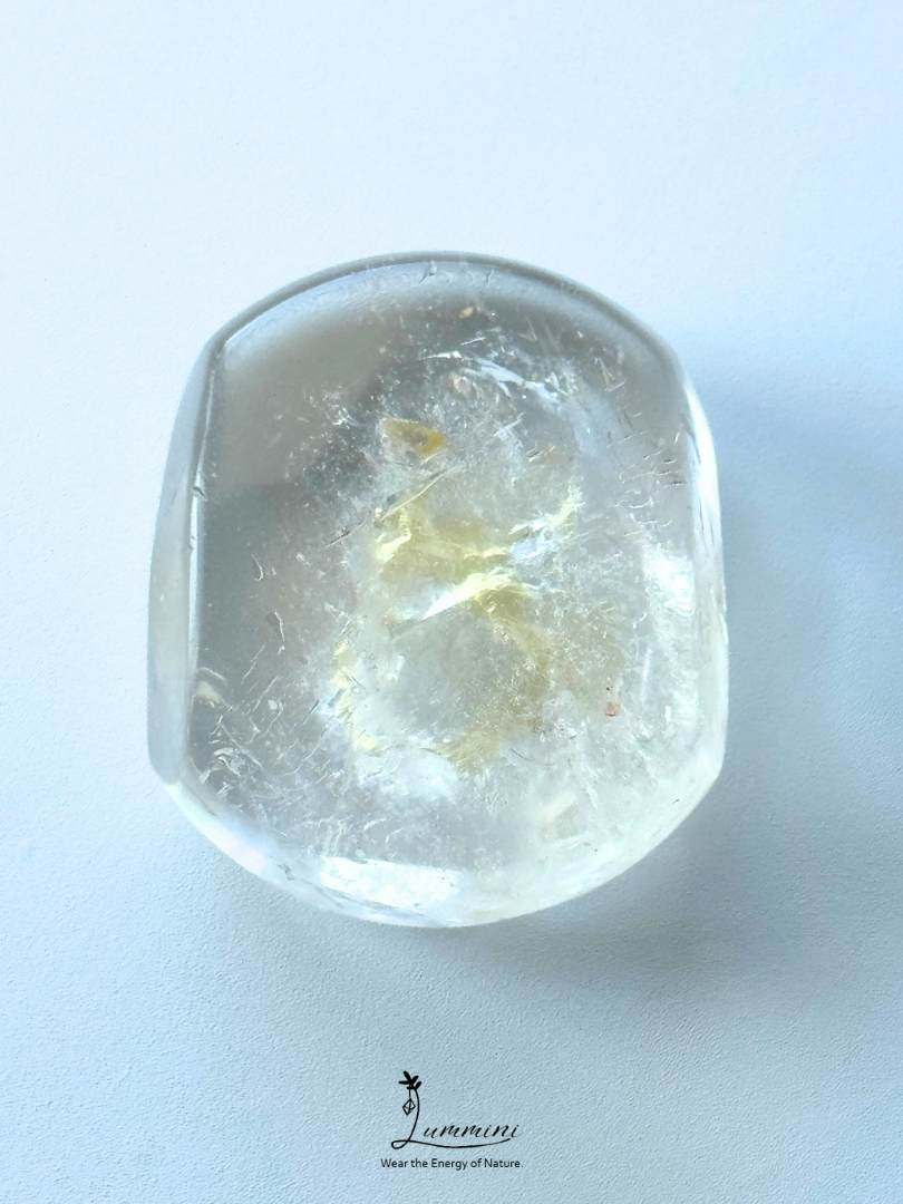 Natural Skeletal Inclusion Quartz Freeform Palm Stone – 84g, 47.5mm