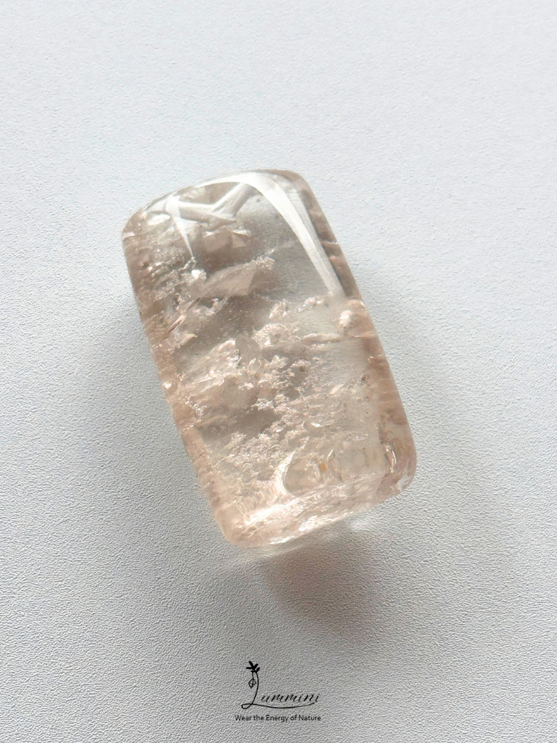 Natural Crystal-in-Crystal Quartz Pendant – V Hole – 33mm