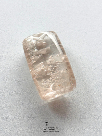 Natural Crystal-in-Crystal Quartz Pendant – V Hole – 33mm
