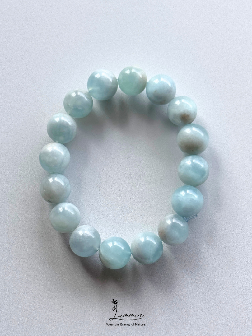 Natural Cloud-Like Inclusion Aquamarine Bracelet – One of a Kind