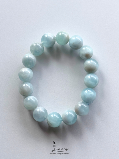 Natural Cloud-Like Inclusion Aquamarine Bracelet – One of a Kind