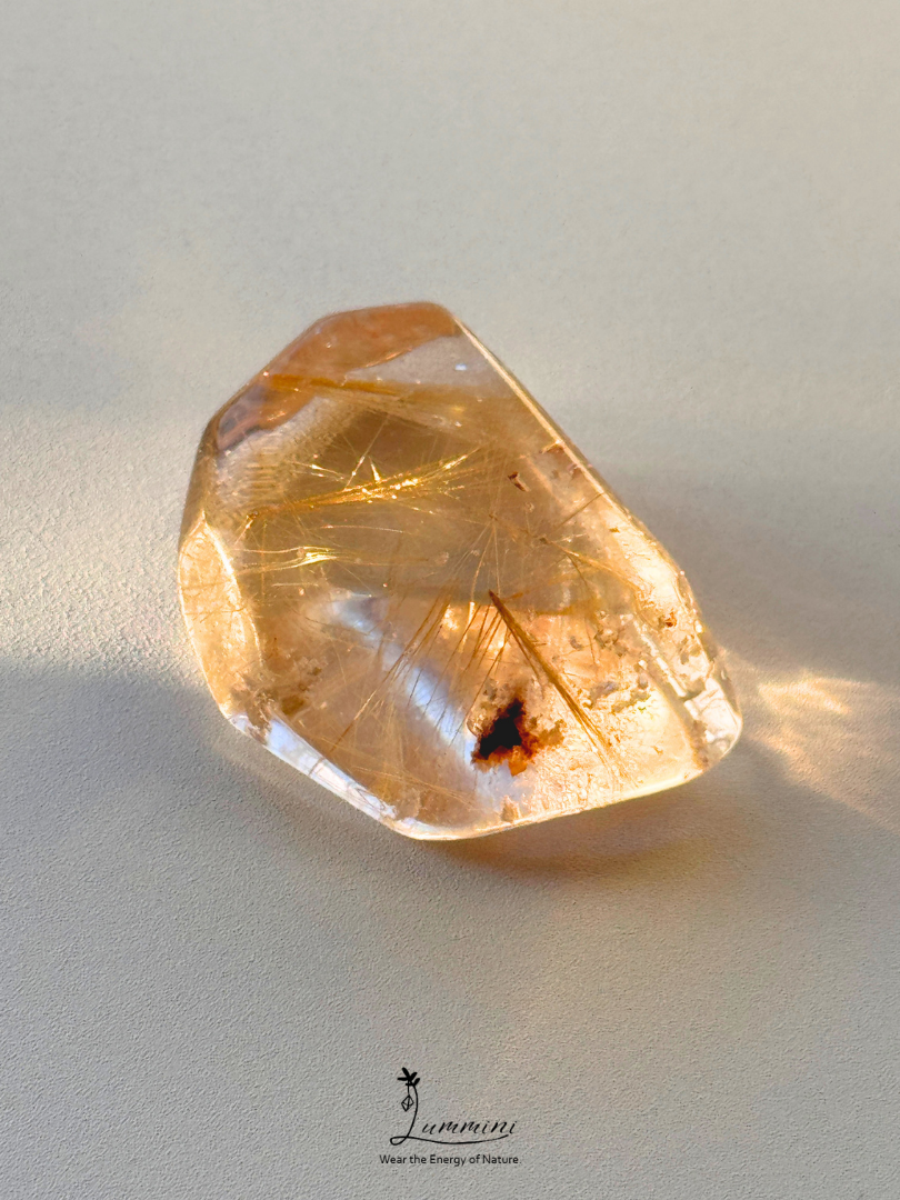 Natural Golden Rutilated Quartz Pocket Stone - 27g