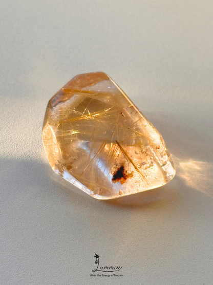 Natural Golden Rutilated Quartz Pocket Stone - 27g