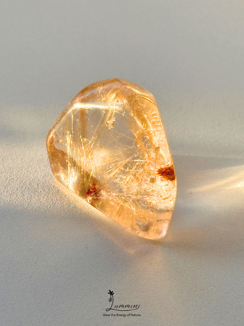 Natural Golden Rutilated Quartz Pocket Stone - 27g