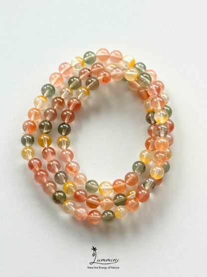 Natural Multicolour Rabbit Hair Quartz Bracelet – 6.5mm