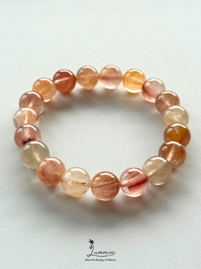 Natural Rabbit Hair Quartz Bracelet – 10.5mm - One of a Kind