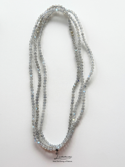 Natural Strong Blue Flash Grey Moonstone Multi-Wrap Bracelet – 5.3mm – Random Selection