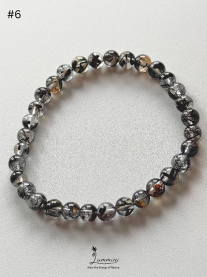 Natural Tourmalinated Quartz Bracelet