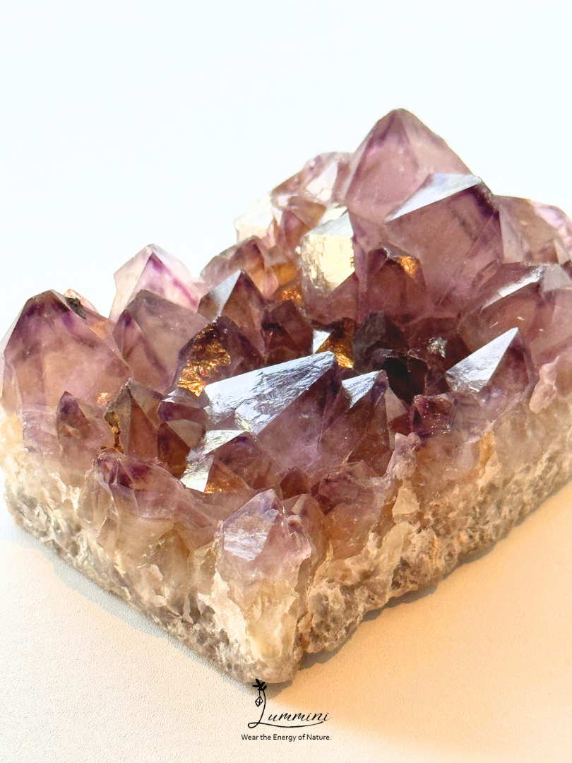 Natural Amethyst Cluster Specimen with Hidden Mountain Inclusions, One of a Kind