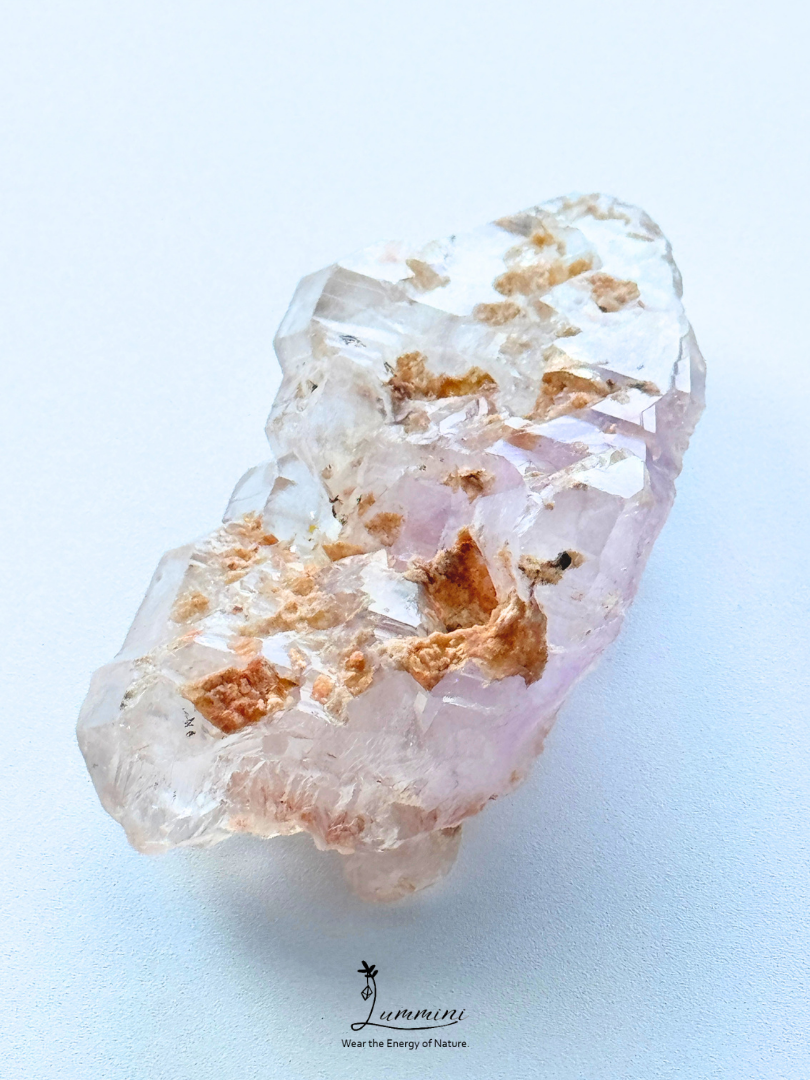 Natural Madagascar Amethyst Skeletal Quartz with Yellow Clay – 61g, 67.5mm