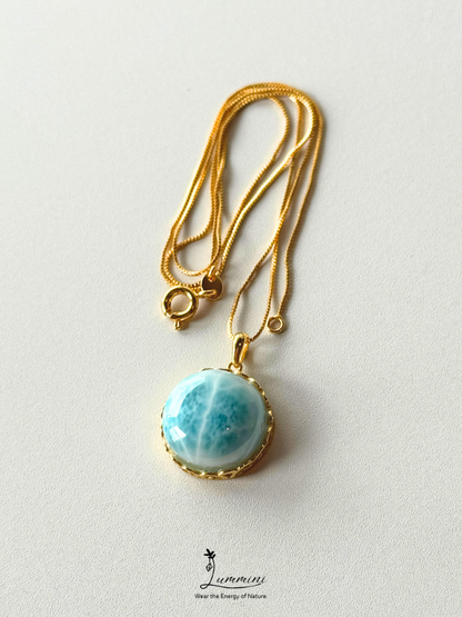 Genuine Natural Larimar Pendant Necklace in Silver 925 Setting – 17.5*8.5 mm, Gift Ready, One of a Kind, Larimar Jewellery