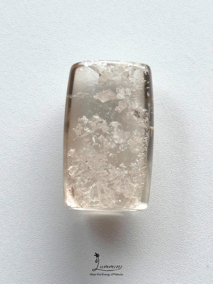 Natural Crystal-in-Crystal Quartz Pendant – V Hole – 33mm