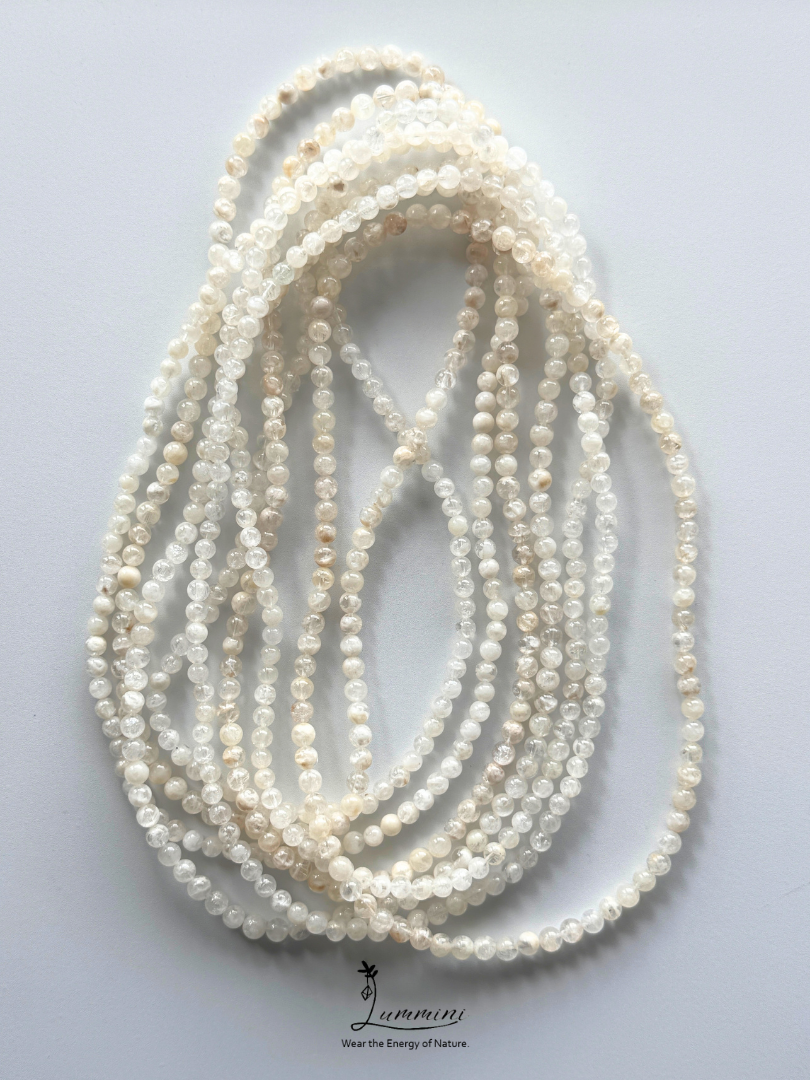 Natural White Garden Quartz Triple-Wrap Bracelet – 6–7mm – Random Selection