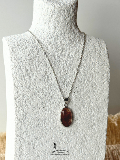 Natural Copper Rutilated Quartz Necklace – 19mm, One of a Kind, Gift Ready
