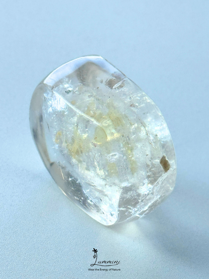 Natural Skeletal Inclusion Quartz Freeform Palm Stone – 84g, 47.5mm
