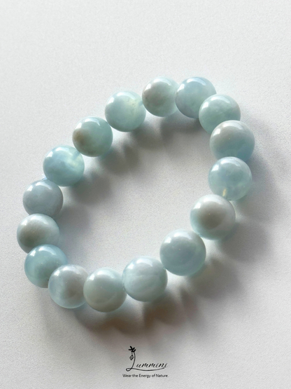 Natural Cloud-Like Inclusion Aquamarine Bracelet – One of a Kind