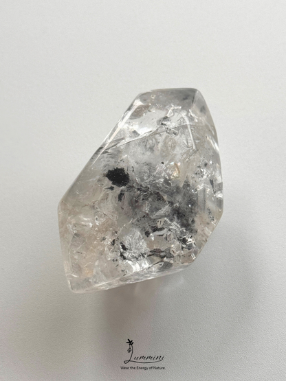 Natural Guizhou Herkimer Quartz Double-Terminated Palm Stone – One of a Kind - 107g, 65.5 mm
