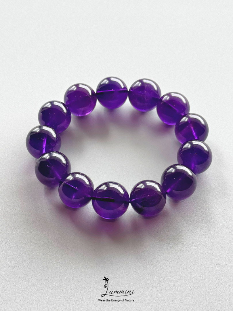 AAA+ Genuine Uruguayan Amethyst Statement Bracelet - 17mm • February Birthstone